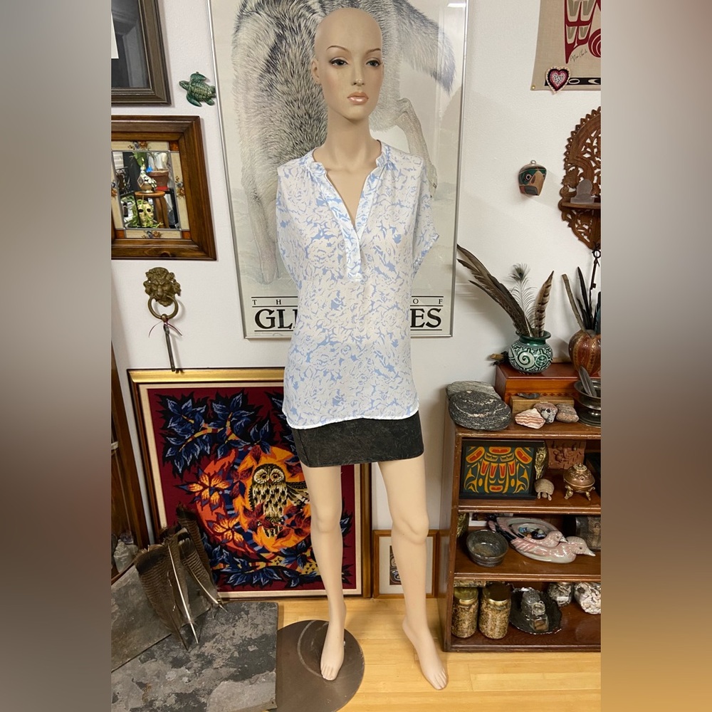 White and Blue Blouse
